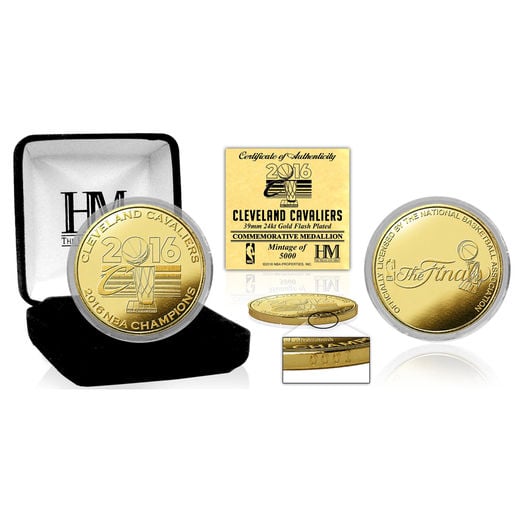 HIGHLAND MINT CLEVELAND CAVALIERS 2016 NBA FINALS CHAMPIONS 39MM GOLD COIN
