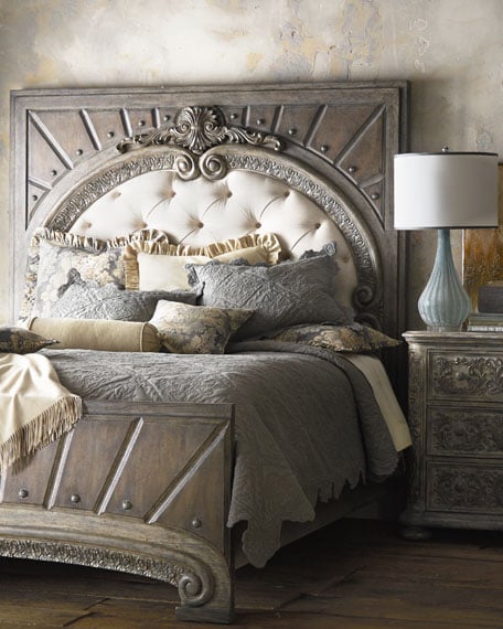 Hooker Furniture Raleigh King Panel Bed Gray White Wash Horchow suite dreams sale