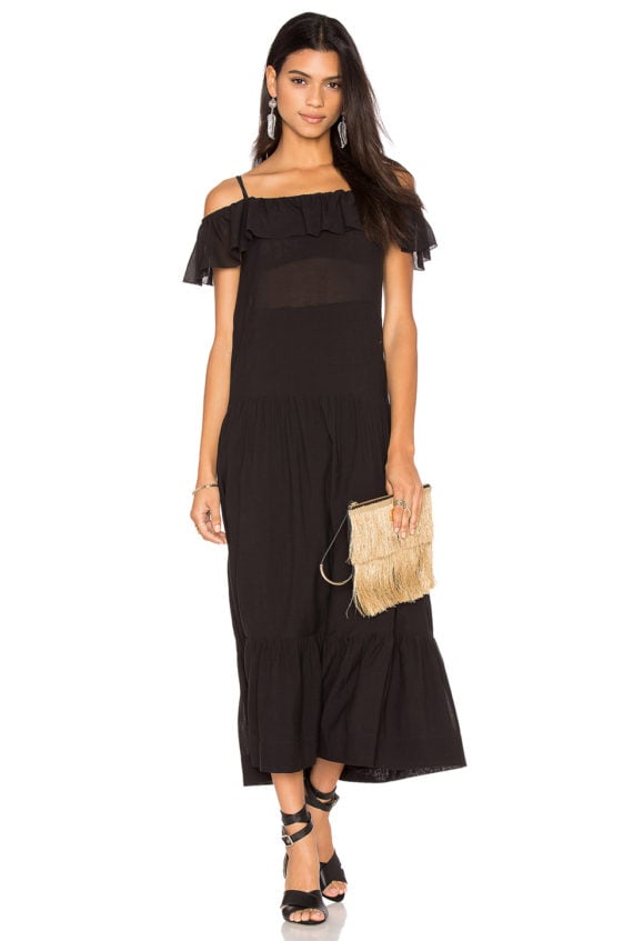 IRO Juliet Cold Shoulder Maxi Dress Black cold shoulder dresses summer