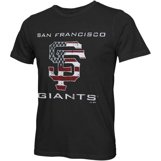 Majestic Threads San Francisco Giants Stars And Stripes Tri-Blend T-Shirt - Black