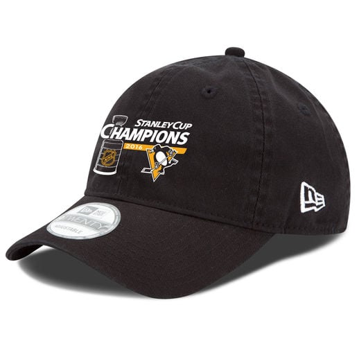New Era Pittsburgh Penguins Black 2016 Stanley Cup Champions 9TWENTY Adjustable Hat