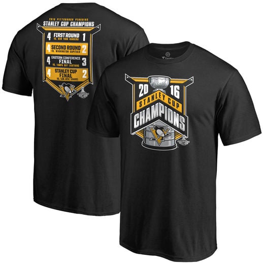 Pittsburgh Penguins Black 2016 Stanley Cup Champions All Score T-Shirt