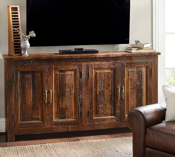 Pottery Barn BOWRY RECLAIMED WOOD MEDIA CONSOLE pottery barn buy more save more 4th of july event sale