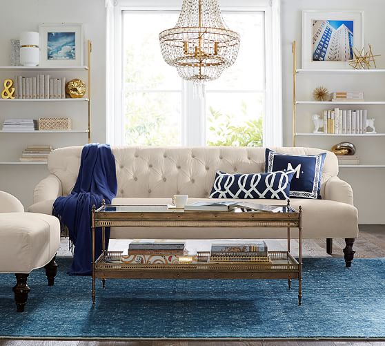 Pottery Barn CLARA UPHOLSTERED APARTMENT SOFA pottery barn buy more save more 4th of july sale