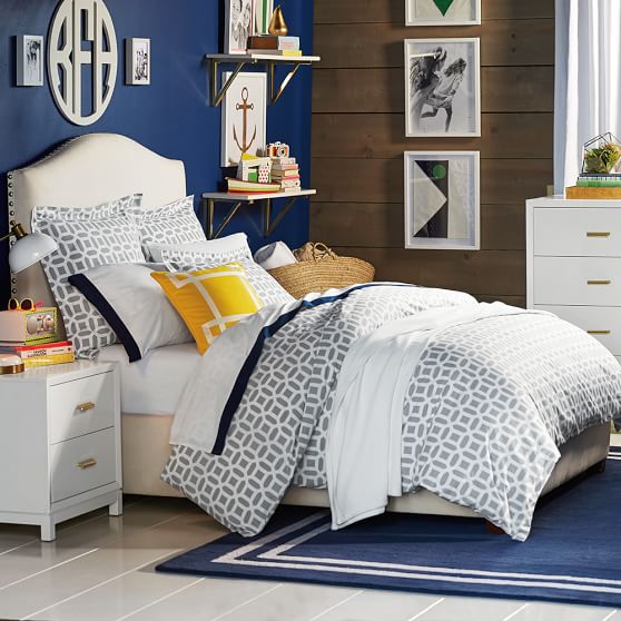 Pottery Barn Teen Raleigh Camelback Upholstered Bed Nailhead Trim pottery barn 4th of july buy more save more sale