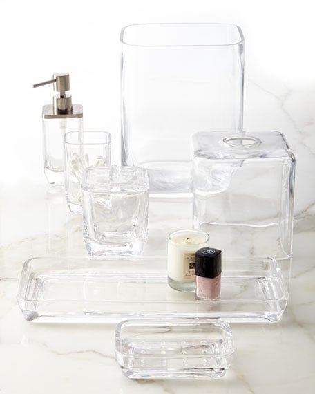 Waterworks Studio Clear Glass Wastebasket Horchow