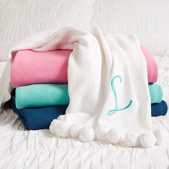 Pom Pom Organic Throw Pottery Barn Teen