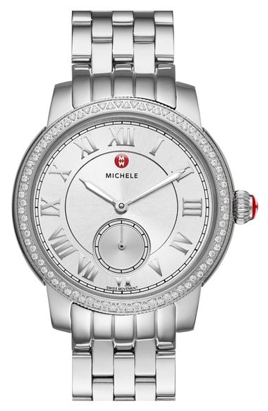 MICHELE 'Harbor Diamond' Watch with Bracelet, 35mm x 16mm Silver Nordstrom anniversary sale women's jewelry