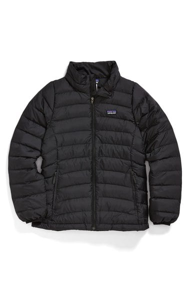 Patagonia Water Resistant Down Insulated 'Sweater' Jacket (Little Girls & Big Girls) Black Nordstrom anniversary sale little girls