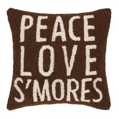 Peace Love S'Mores Hook Wool Throw Pillow Wayfair