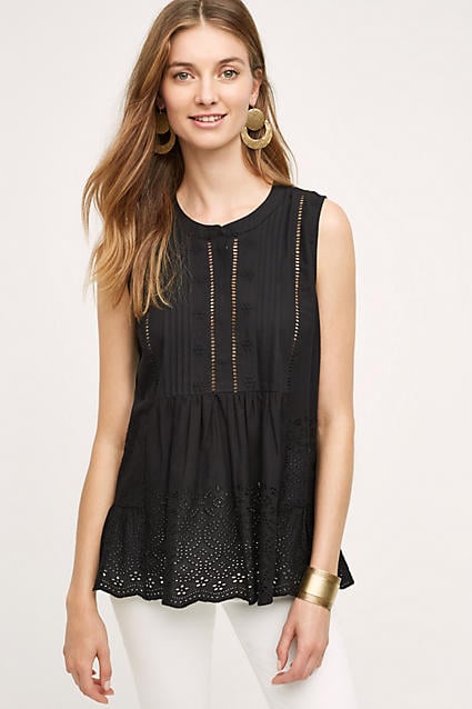 Ranna Gill Surin Peplum Top Black Anthropologie 4th of july sales