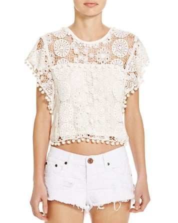 Tularosa Kennedy Crochet Top Chalk Bloomingdales 4th of july sale