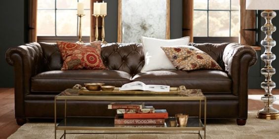 Pottery Barn Chesterfield Leather Sofa 4th of july sales
