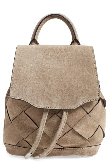 rag & bone 'Micro Pilot' Woven Suede Backpack Warm Grey designer backpacks students back to school 2016