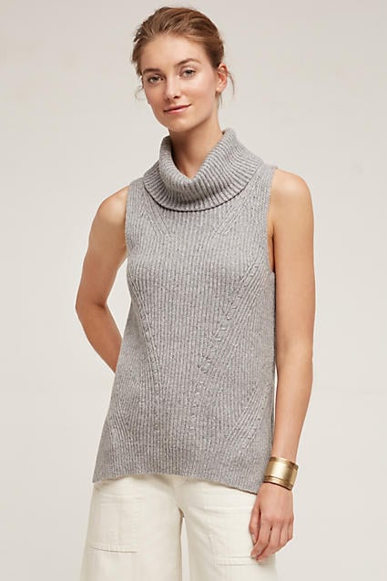sleeveless cowl neck sweater