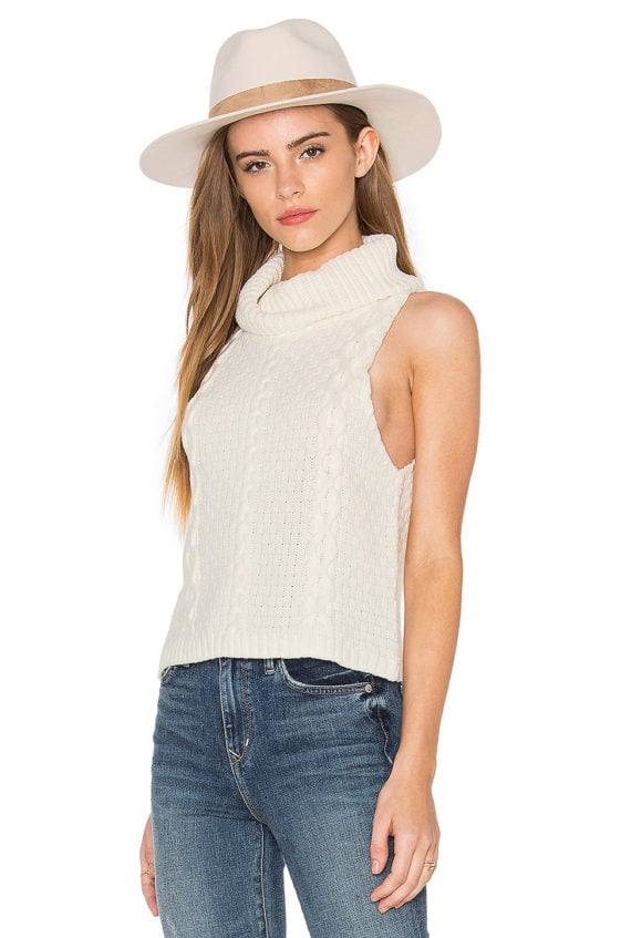 sleeveless cowl neck sweater