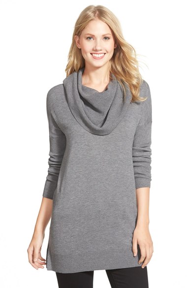 gray cowl neck sweater