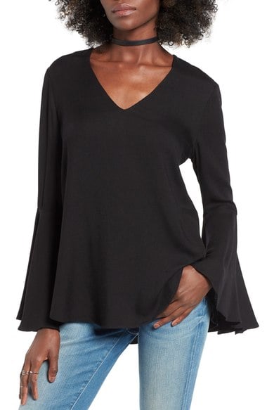 Wayf Bell Wayf Bell Sleeve Blouse Black bell sleeve tops fall 2016 Blouse Black