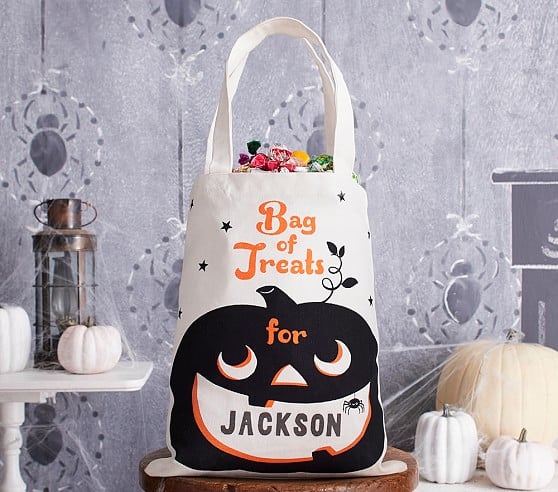 Pottery Barn Kids Pumpkin Canvas Halloween Treat Bag pottery barn kids halloween treat bags sale