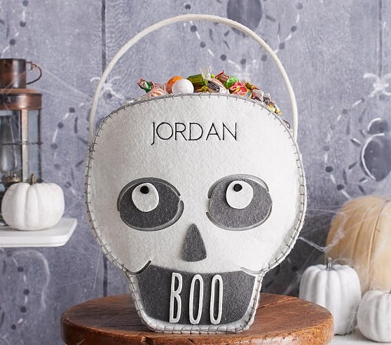 Pottery Barn Kids Skeleton Felt Tote Treat Bag pottery barn kids halloween bags sale