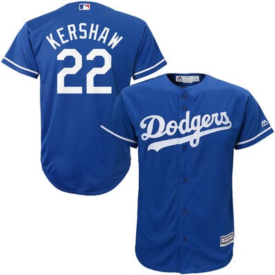 Clayton Kershaw Majestic Youth Official Cool Base Player Jersey - Royal