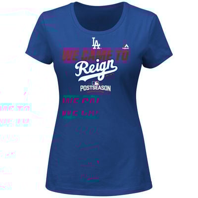 Los Angeles Dodgers Majestic Women's 2016 Postseason Participant We Came to Reign Authentic Collection T-Shirt - Royal