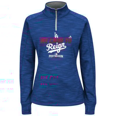 Los Angeles Dodgers Women's 2016 Postseason Participant We Came to Reign 1/4-Zip Streak Fleece - Royal