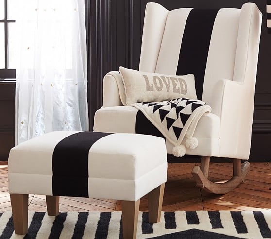 The Emily & Meritt Modern Wingback Convertible Rocker & Ottoman emily & meritt for pottery barn kids collection