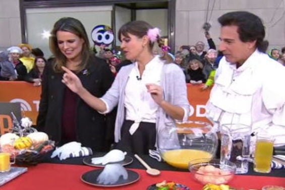 Watch Siri Daly (aka Britney Spears), Matt Lauer dressed as Jerry Seinfeld in a puffy shirt and Savannah Guthrie make spooky punch and homemade Butterfingers on the Halloween episode of the Today show on Monday, October 31, 2016.