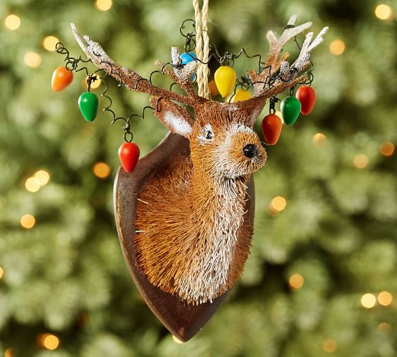 Pottery Barn BOTTLE BRUSH TANGLED REINDEER ORNAMENT pottery barn holiday decorating event sale