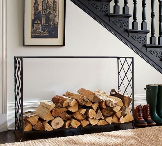Pottery Barn LATTICE FIREPLACE LOG HOLDER pottery barn flash sale
