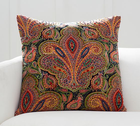 Pottery Barn NATASHA EMBELLISHED PAISLEY PILLOW COVER pottery barn 48 hour flash sale