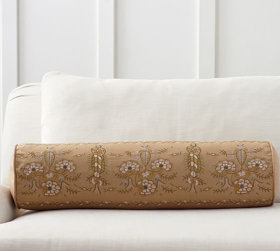 Pottery Barn REGINA EMBELLISHED BOLSTER PILLOW COVER