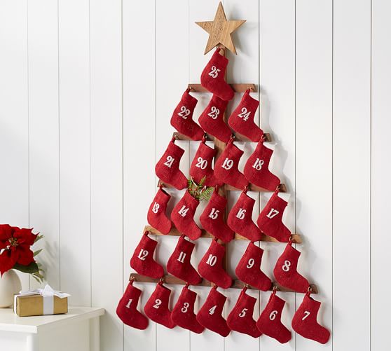 Pottery Barn STOCKING TREE ADVENT CALENDAR pottery barn 48 hour flash sale