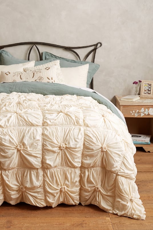 Lazybones Rosette Quilt Neutral Anthropologie happy home sale