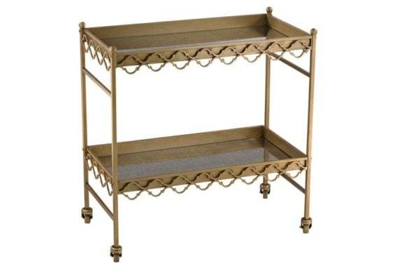 Aubrey Antiqued Bar Cart, Gold One Kings Lane best of 2016 sale