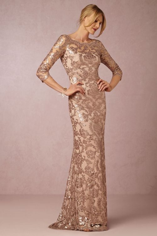 BHLDN Yvonne Sequined Dress Dusty Rose sequin dresses new year's eve
