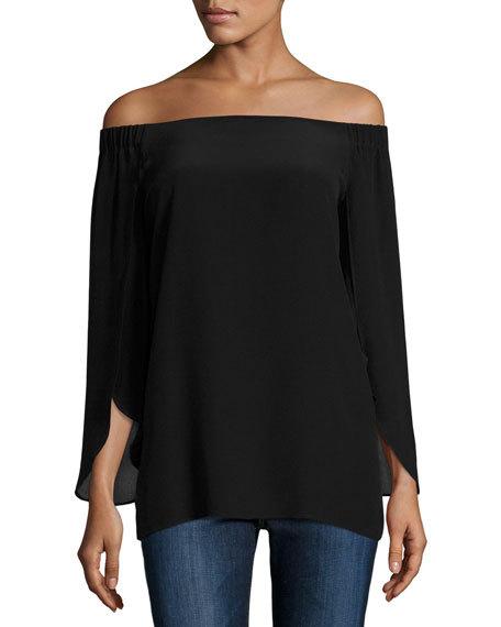 Bailey 44 Trainspot Off-the-Shoulder Top Black Neiman Marcus christmas sale