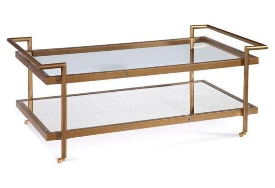 Briana 2-Shelf Coffee Table, Brass One Kings Lane best of 2016 sale