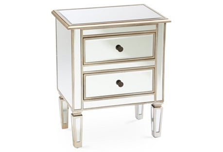 Damon 2-Drawer Nightstand, Mirrored One Kings Lane Best Of 2016 Sale