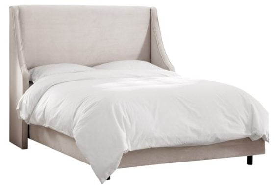 Davis Wingback Bed, Dove Gray Velvet One Kings Lane best of 2016 sale