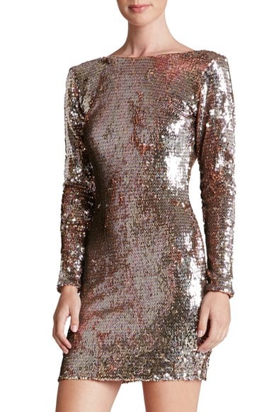 Dress the Population 'Lola' Backless Sequin Minidress Rose Gold