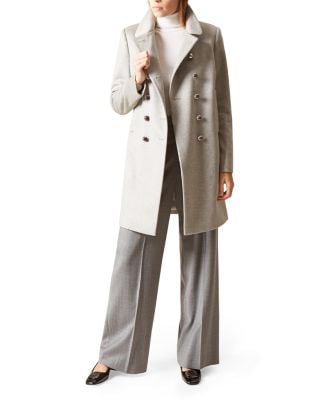 HOBBS LONDON Natasha Double-Breasted Coat - 100% Bloomingdale's Exclusive SIlver Gray