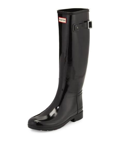 Hunter Boot Original Refined Gloss Rain Boot, Black Neiman Marcus christmas sale