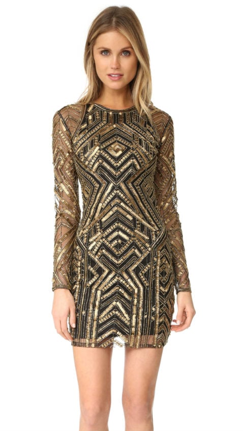 Parker Parker Black Isabelle Dress Gold