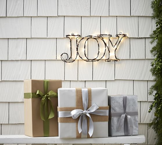 Pottery Barn LIT SENTIMENT - JOY pottery barn premier event