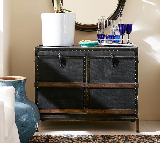 Pottery Barn LUDLOW TRUNK BAR CABINET pottery barn premier event sale