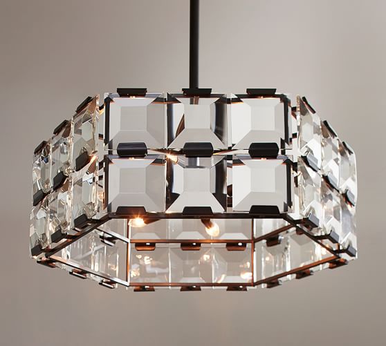 Pottery Barn MANOR CRYSTAL PANELED CHANDELIER pottery barn premier event
