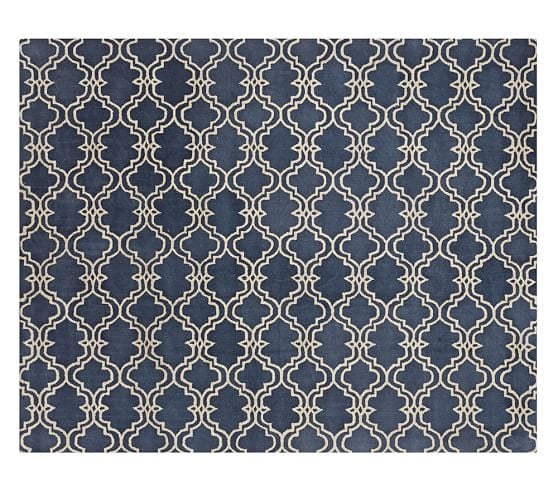 Pottery Barn SCROLL TILE RUG - INDIGO BLUE pottery barn premier event
