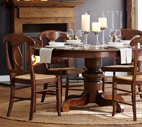 Pottery Barn TIVOLI EXTENDING PEDESTAL DINING TABLE pottery barn premier event